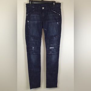 Rock & Republic Sz 28” Blue Jeans Denim Zippered Pockets Womens Casual Zip Up